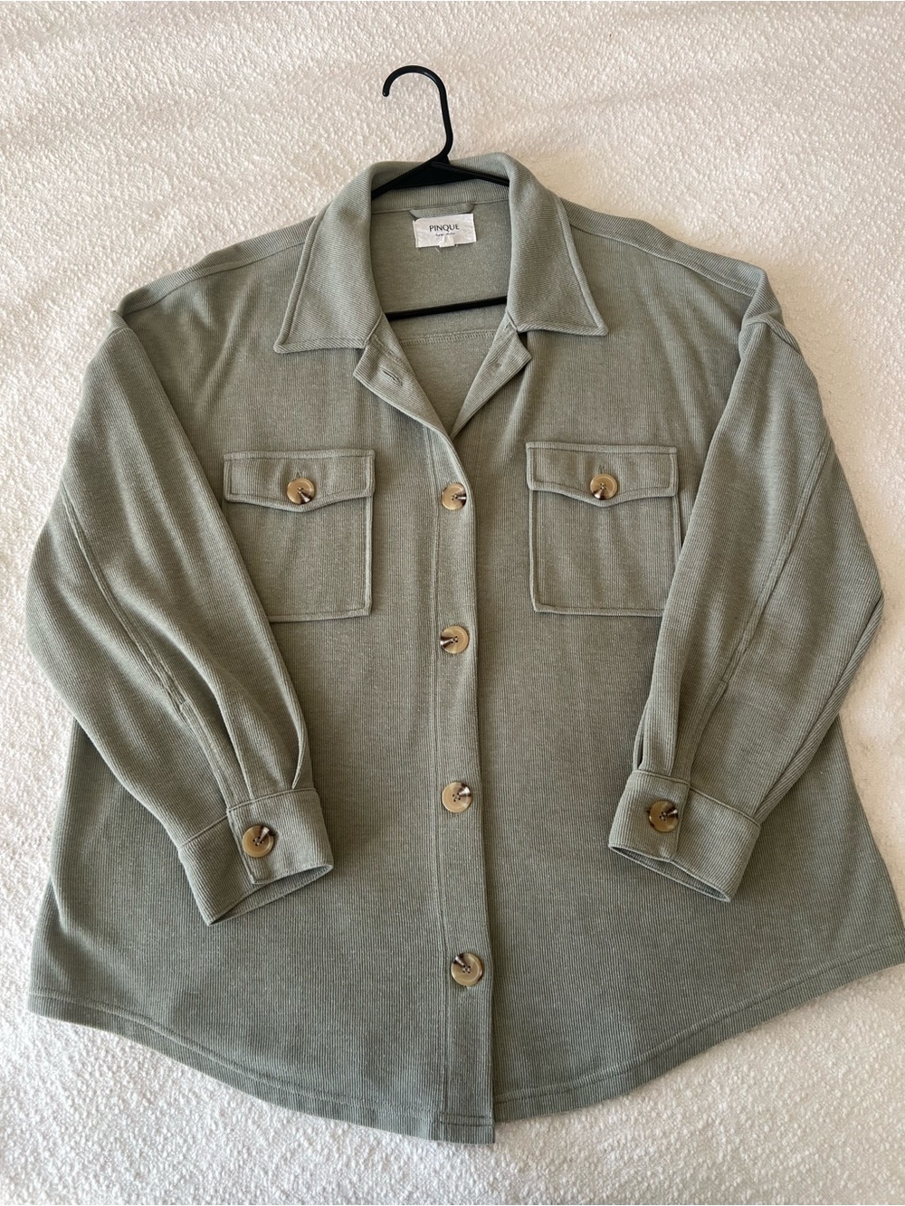 Stitch Fix Relaxed Sage Utility Sweater Jacket by PINQUE